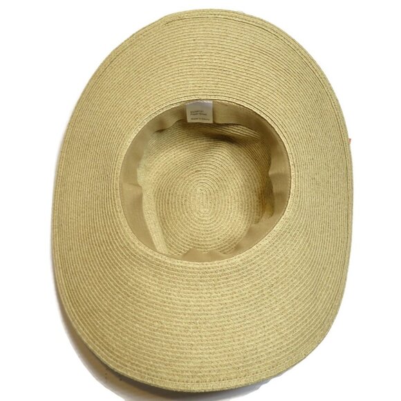 Raffia Sun Hat Paper Vacation Beach Wide Brim Peach Ribbon Travel Holiday Summer - Picture 6 of 6